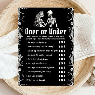 Black Halloween Over or Under Bridal Shower Game Invitation