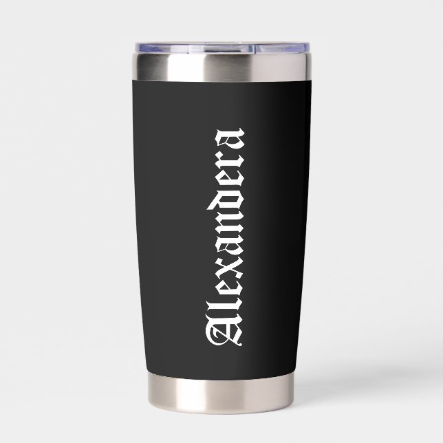 Black Halloween Personalized Insulated Tumbler (Front)