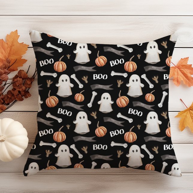 Black Halloween  Throw Pillow (Black Halloween Throw Pillow
)