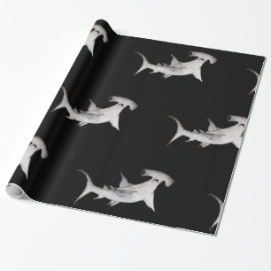 black hammerhead shark wrapping paper
