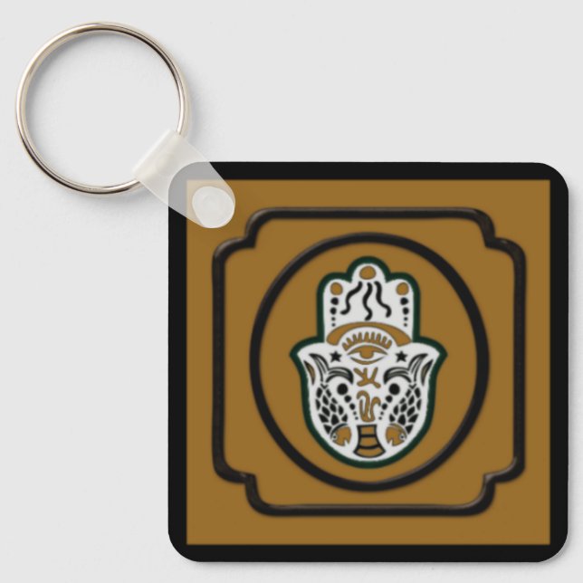 Black Hamsa Keychain (Front)