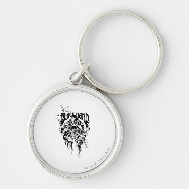 Black Hand 0 Graphic Collage, Black and White Keychain (Front)