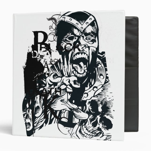 Black Hand and Skull Collage 3 Ring Binder (Front/Inside)