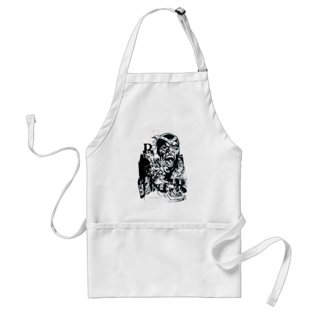 Black Hand and Skull Collage Adult Apron (Front)