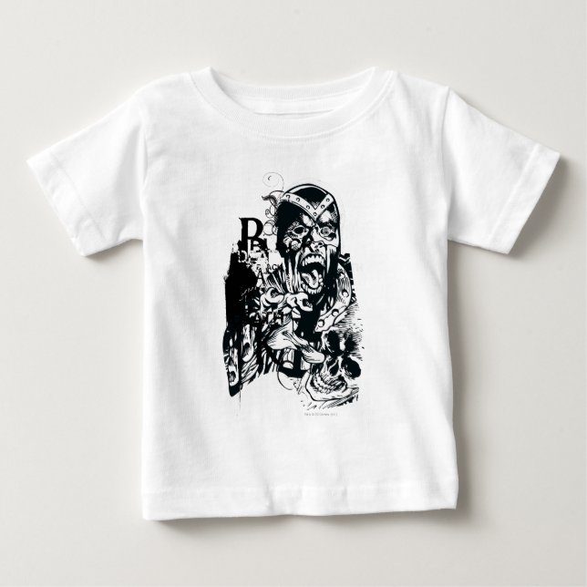 Black Hand and Skull Collage Baby T-Shirt (Front)