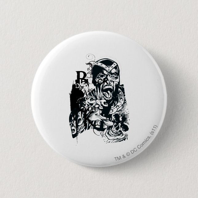 Black Hand and Skull Collage Button (Front)