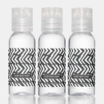 Black Hand Drawn Chevron Pattern Hand Sanitizer