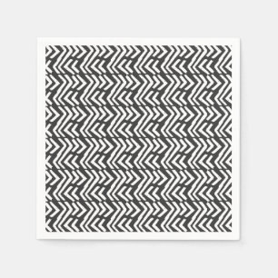 Black Hand Drawn Chevron Pattern Napkins