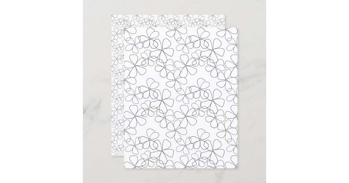 Abstract Black Wavy Lines White Scrapbook Paper