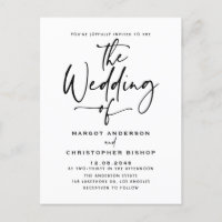 Black Hand Lettered Calligraphy Boho Wedding