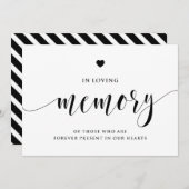 Black Hand Lettering In Loving Memory Sign (Front/Back)