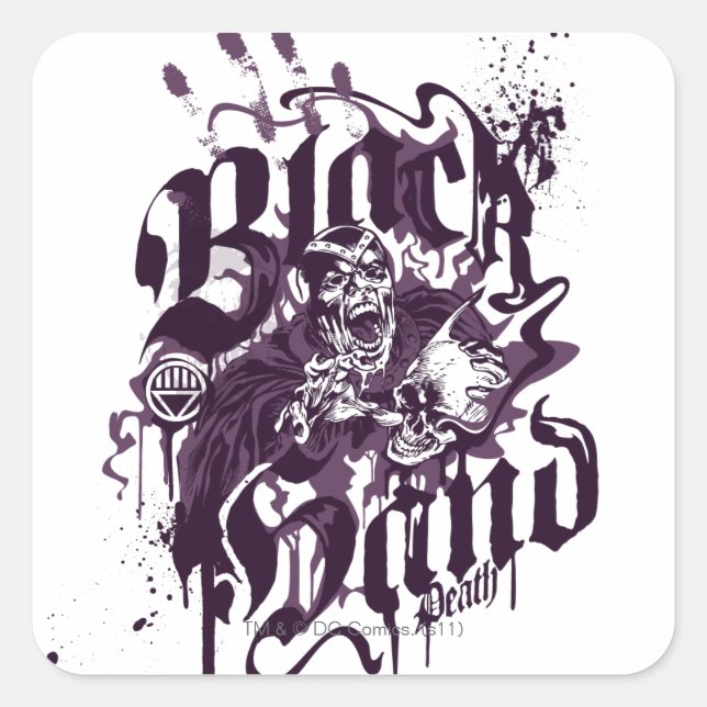 Black Hand - Purple Collage Square Sticker (Front)