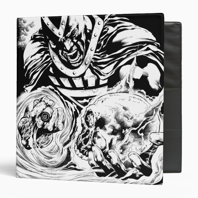 Black Hand with Skull Panel 2 3 Ring Binder (Front/Inside)