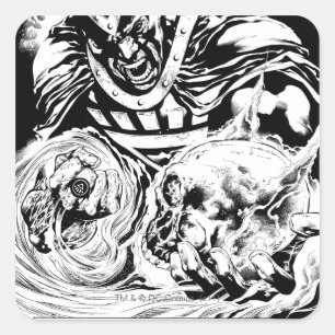 Black Hand with Skull Panel 2 Square Sticker