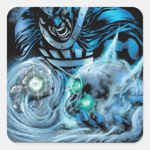 Black Hand with Skull Panel Square Sticker