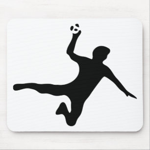black handball player logo mouse pad