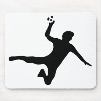 black handball player logo mouse pad