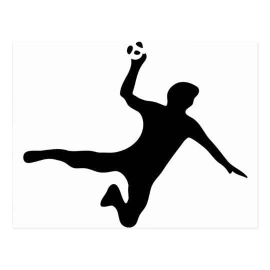 black handball player logo postcard | Zazzle.com