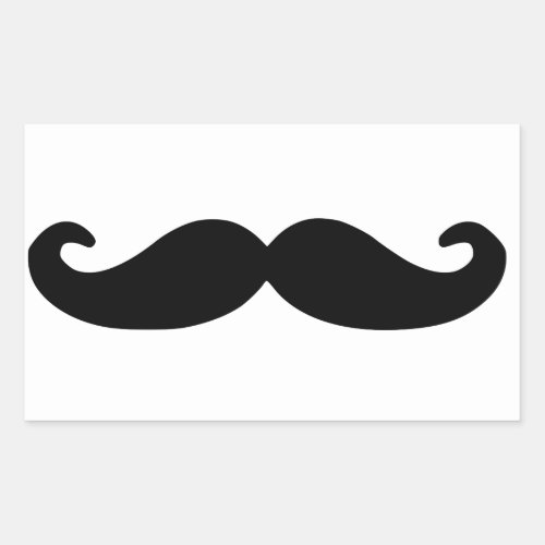 Black Handlebar MoustacheMustache Rectangular Sticker