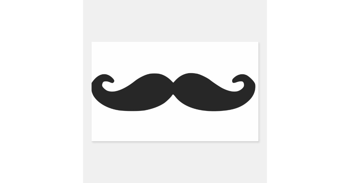 Black Handlebar Moustache/Mustache Rectangular Sticker | Zazzle