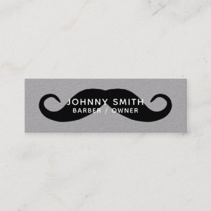 Black Handlebar Mustache Barber Mini Business Card