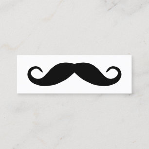 Black Handlebar Mustache Mini Business Card
