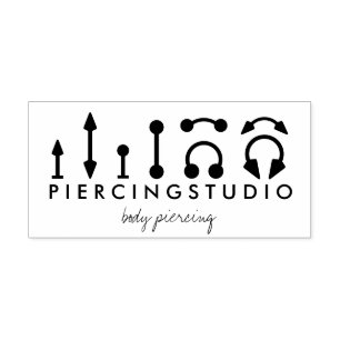 Black Handmade Piercing Tattoo Studio artist Self-inking Stamp