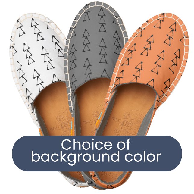 Black Handrawn Three Connected Triangle Pattern Espadrilles (You Choose!!)