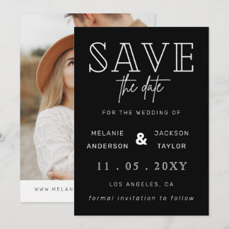 Black Handwritten Calligraphy Photo Save The Date