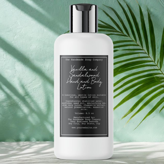 Black Handwritten Look Cosmetics Bottle Label (Creator Uploaded)