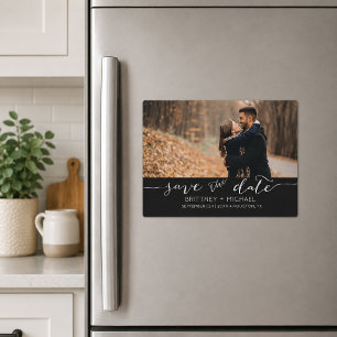 Black Handwritten Save the Date Magnetic Invitation