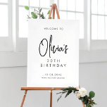 Black Handwritten Script 30th Birthday Welcome Poster<br><div class="desc">Welcome guests to your event with this customizable birthday party welcome sign. It features a handwritten script and simple typography. Personalize this minimalist 30th birthday welcome sign by adding your own event details. The texts are fully editable for any event. This handwritten birthday welcome sign is perfect for any event....</div>