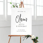 Black Handwritten Script 40th Birthday Welcome Poster<br><div class="desc">Welcome guests to your event with this customizable birthday party welcome sign. It features a handwritten script and simple typography. Personalize this minimalist 40th birthday welcome sign by adding your own event details. The texts are fully editable for any event. This handwritten birthday welcome sign is perfect for any event....</div>