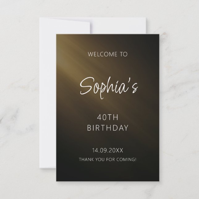 Black Handwritten Script Birthday  Thank You Card (Front)