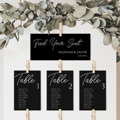 Black Hanging Seating Chart Welcome Header