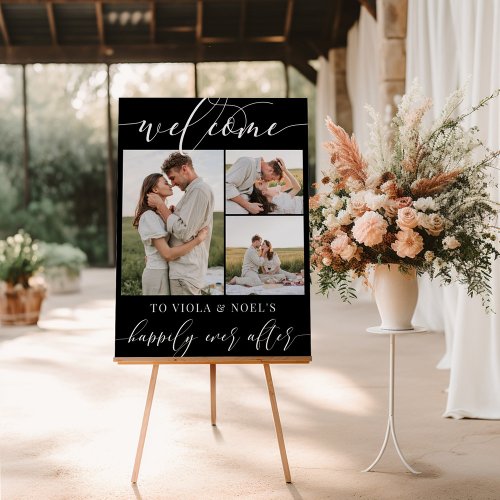 Black Happily Ever After Photos Wedding Welcome Foam Board