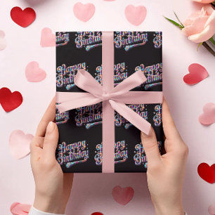 black happy birthday diamond tissue paper