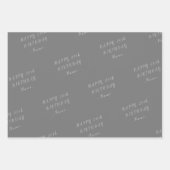 Black Happy Birthday Wrapping Paper Sheets (Front 2)