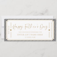 Black Happy Father's Day Gift Voucher Card