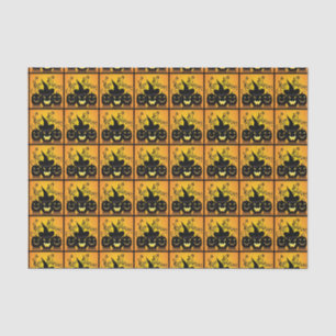 Black Happy Halloween Pumpkins Tissue Paper