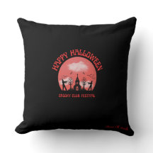 Black Happy Halloween Spooky Club Festival Throw