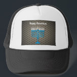 black happy hanukkah trucker hat<br><div class="desc">"black happy hanukkah",  "hanukkah menorah",  "happy hanukkah",  channuka,  channukah,  chanukah,  chanukkah,  hannuka,  hannukah,  Hanukkkah</div>