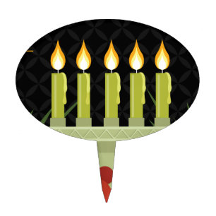 black happy kwanzaa cake topper