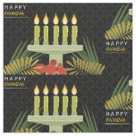 black happy kwanzaa fabric