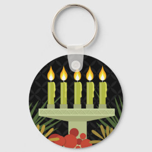 black happy kwanzaa keychain