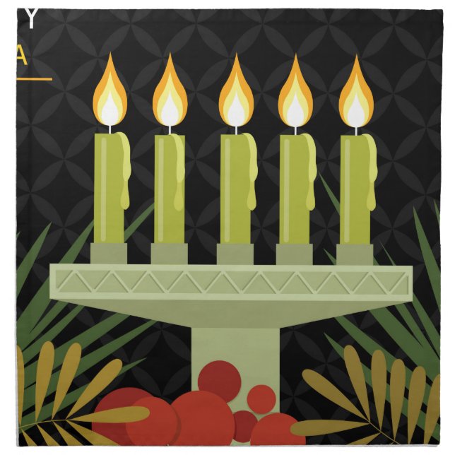 black happy kwanzaa napkin (Front)