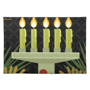 black happy kwanzaa placemat