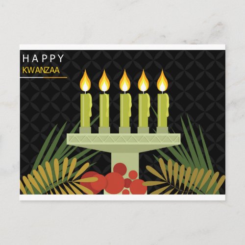 black happy kwanzaa postcard