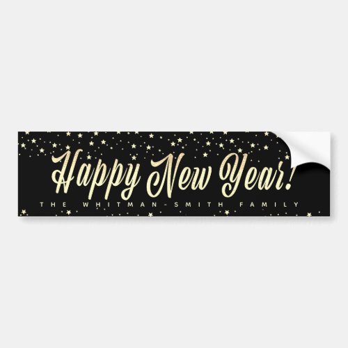 Black Happy New Year Bumper Sticker