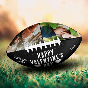 Black Happy Valentine's Day Boyfriend 2 Photo Football